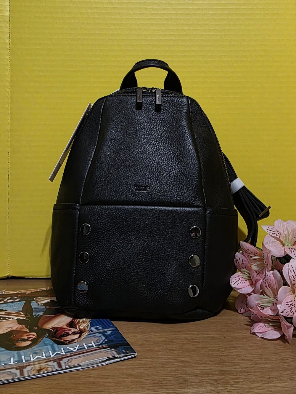 Hammitt Black Pebbled Leather MD Backpack - Picture 4 of 8
